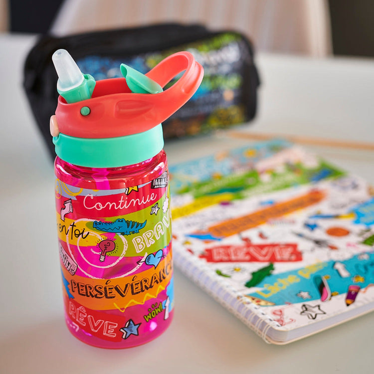 Chantal Lacroix - Bouteille d'eau « Persévérance » Pour Enfant, Rose - Liquidation Vente Finale - Simple Boutique