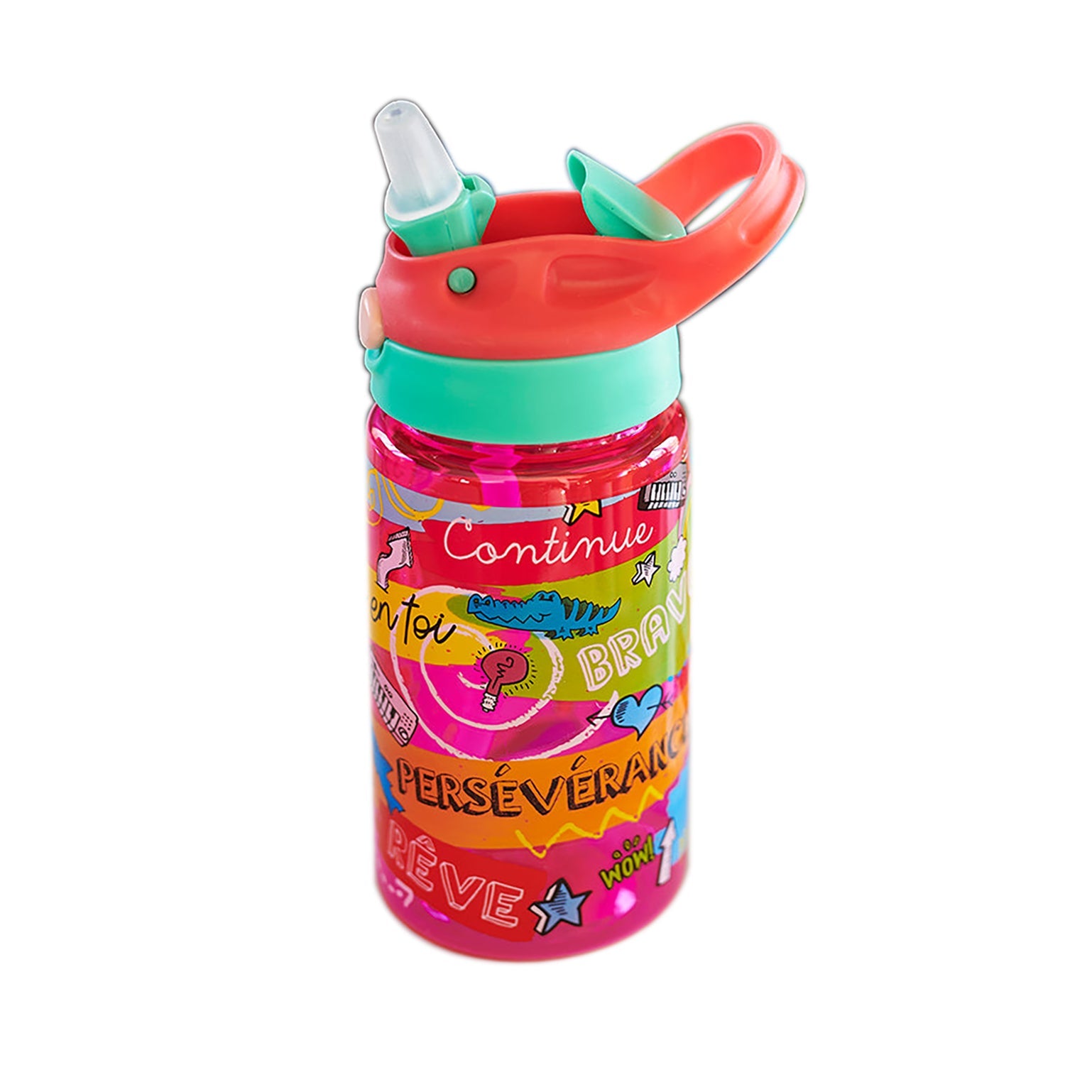 Chantal Lacroix - Bouteille d'eau « Persévérance » Pour Enfant, Rose - Liquidation Vente Finale - Simple Boutique