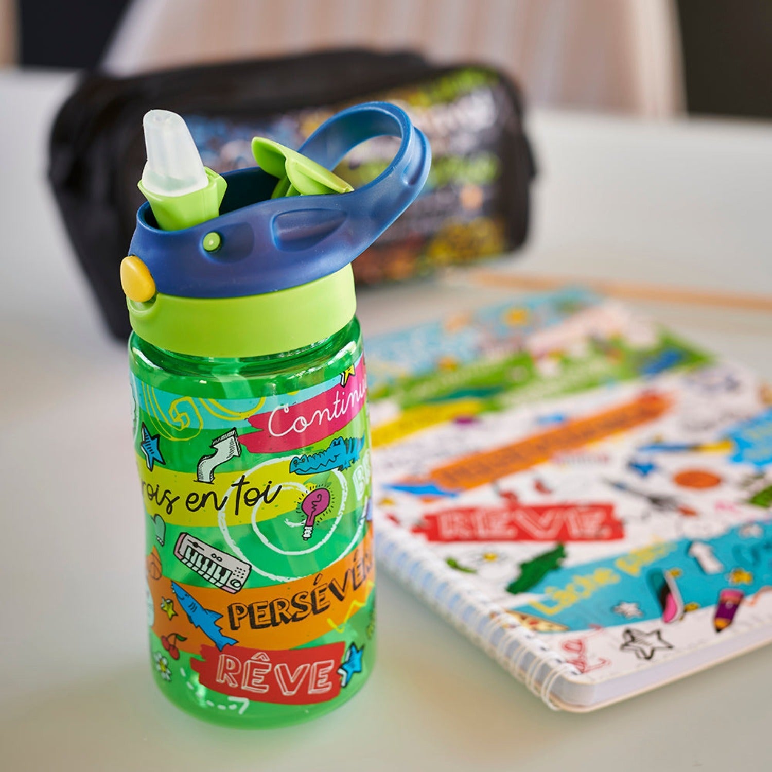 Chantal Lacroix - Bouteille d'eau « Persévérance » Pour Enfant, Vert - Liquidation Vente Finale - Simple Boutique