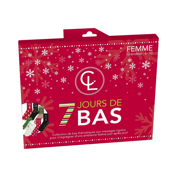 Chantal Lacroix - Calendrier de L'avent de bas de Noël, Pour Femme Grandeur 6-10 - Liquidation Vente Finale - Simple Boutique