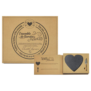 Chantal Lacroix - Ensemble de Service à Fromage sur Ardoise en Coeur et Couteau - ESF957 - Liquidation Vente Finale - Simple Boutique