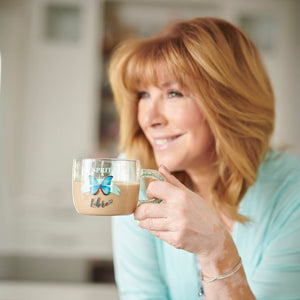 Chantal Lacroix - Tasse en Verre « Esprit libre », Capacité de 350ml, Papillon - Liquidation Vente Finale - Simple Boutique