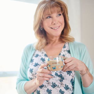 Chantal Lacroix - Tasse en Verre « Papillon », Capacité de 350ml - Liquidation Vente Finale - Simple Boutique