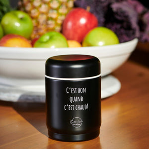 Chantal Lacroix - Thermos en Acier Inoxydable « Bon quand c'est chaud », Capacité de 12oz, Noir - Liquidation Vente Finale - Simple Boutique