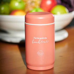 Chantal Lacroix - Thermos en Acier Inoxydable « Bonheur », Capacité de 18oz, Corail - Liquidation Vente Finale - Simple Boutique
