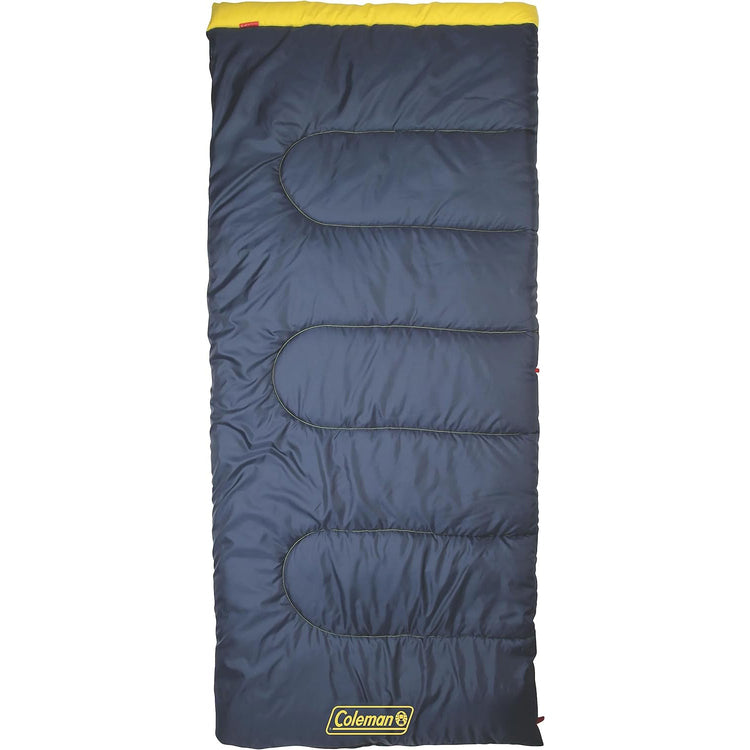 Coleman - Sac de Couchage Palmetto, Isolant ThermoTech, Jusqu'à 5 °C, Bleu et Jaune - Simple Boutique