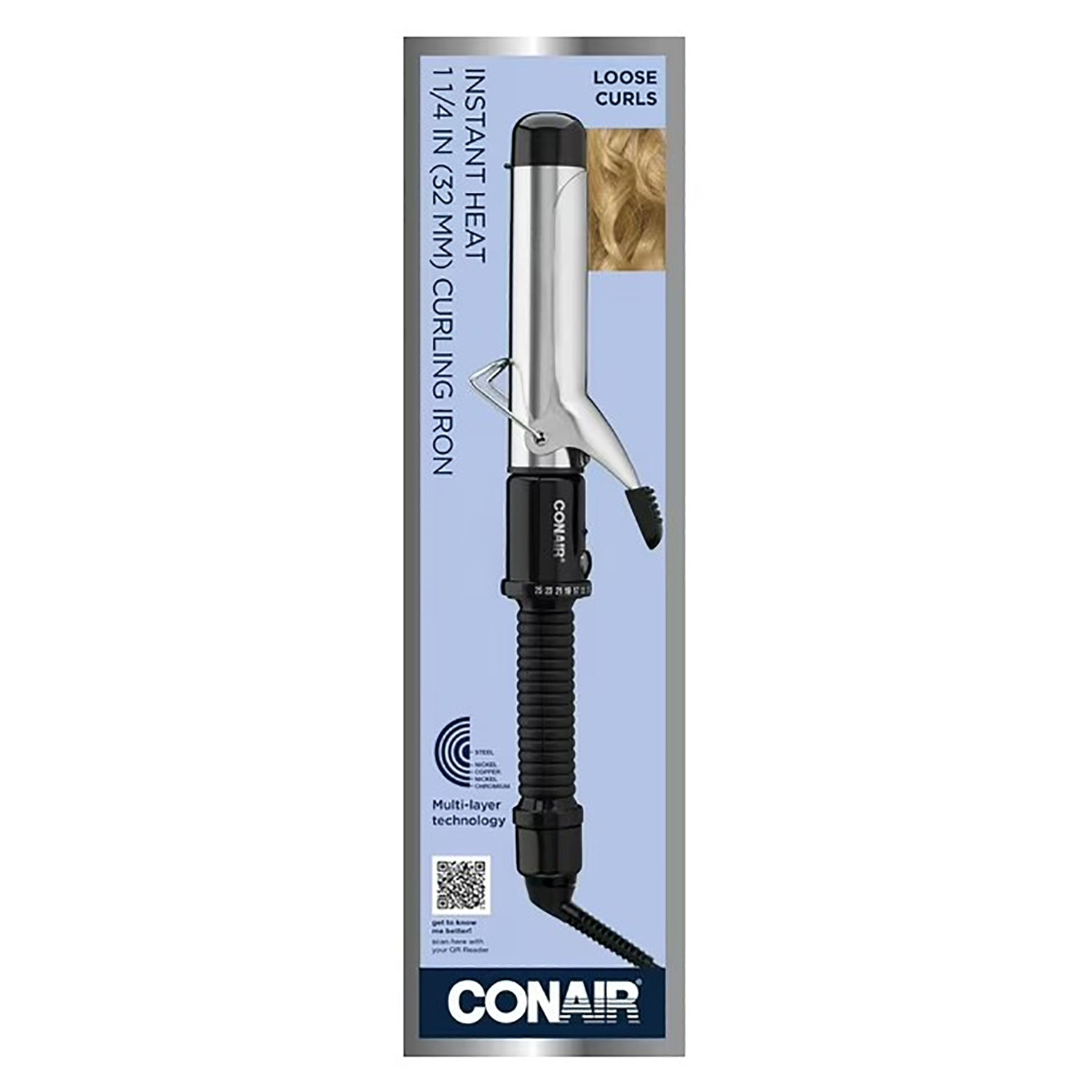 Conair - Fer à Friser à Chaleur Instantané, Baril de 3.2 cm, Noir - Simple Boutique