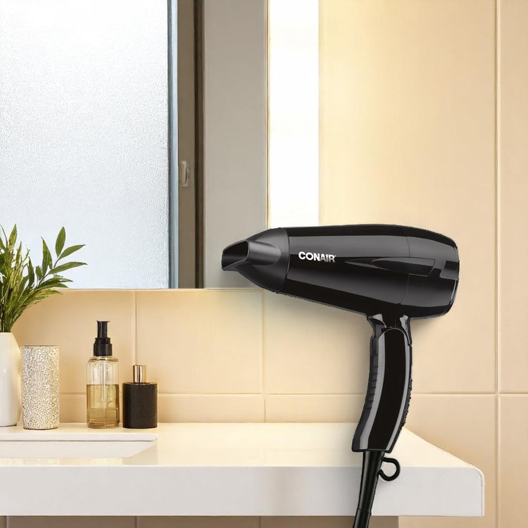Conair Sèche-Cheveux Compact avec Poignée Pliable, Moteur de 1875 Watts, Noir - 5549NC - Simple Boutique