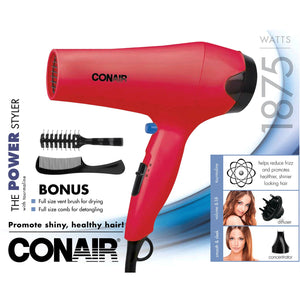 Conair Sèche-cheveux en Tourmaline - Puissant de 1875 Watts Rouge - 253XRNC - Simple Boutique