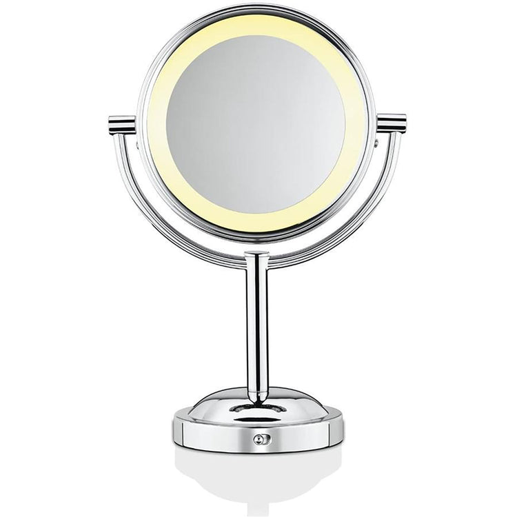 Conair TGBE4RC - Miroir Bilatéral sur Pied, Grossissement 5x et 1x, Éclairage Doux, Finition Chromé - Simple Boutique
