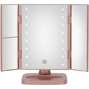 Conair TGBE90C - Miroir de Maquillage à Trois Volets avec Éclairage LED, Rose - Simple Boutique