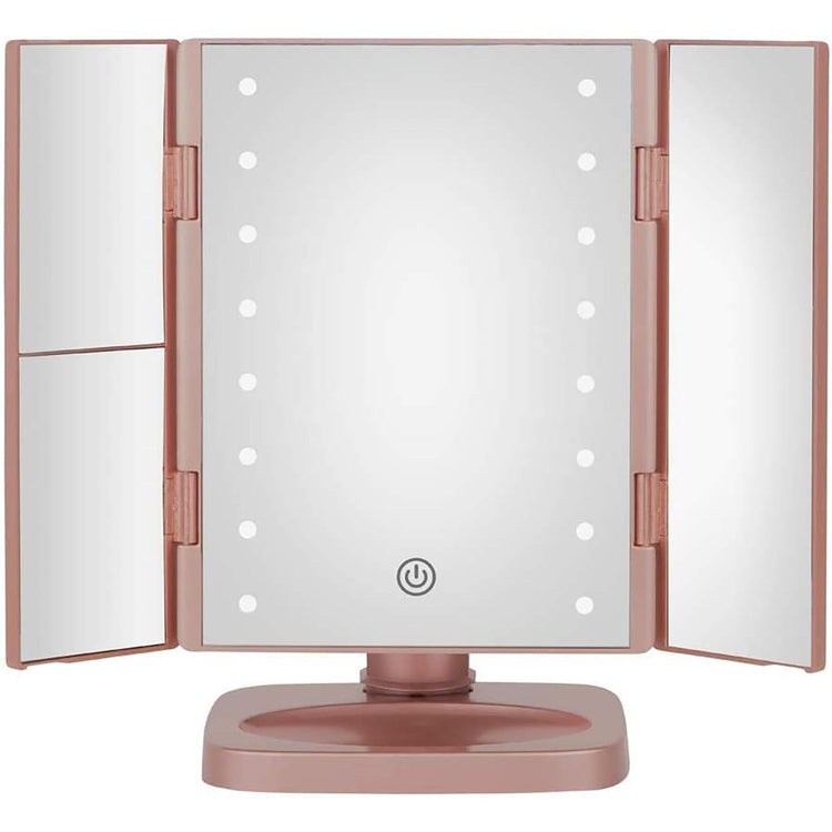 Conair TGBE90C - Miroir de Maquillage à Trois Volets avec Éclairage LED, Rose - Simple Boutique