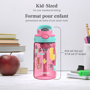 Contigo - Bouteille d'eau Pour Enfant, Couvercle Anti-fuite, Capacité de 414ml, Motif d'alpaga - Simple Boutique