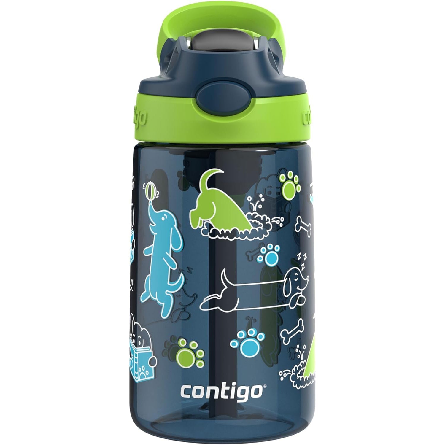 Contigo - Bouteille d'eau Pour Enfant, Couvercle Anti-fuite, Capacité de 414ml, Motif de Chien - Simple Boutique