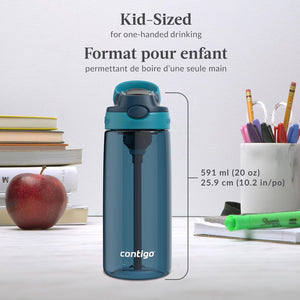 Contigo - Bouteille d'eau Pour Enfant, Couvercle Anti-fuite, Capacité de 591ml, Bleu - Simple Boutique