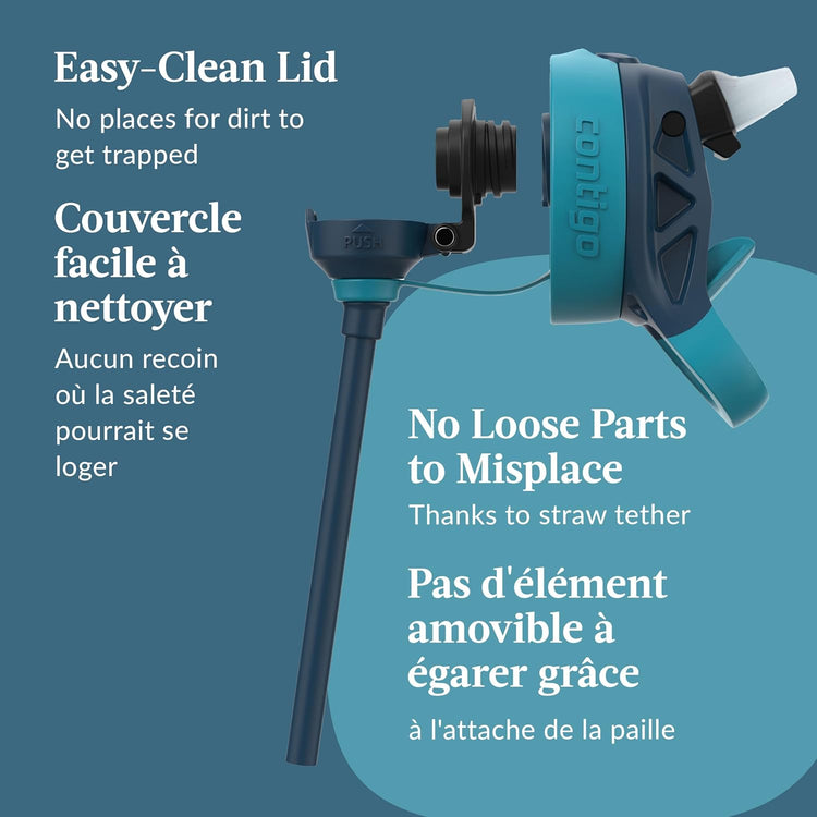 Contigo - Bouteille d'eau Pour Enfant, Couvercle Anti-fuite, Capacité de 591ml, Bleu - Simple Boutique