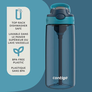 Contigo - Bouteille d'eau Pour Enfant, Couvercle Anti-fuite, Capacité de 591ml, Bleu - Simple Boutique