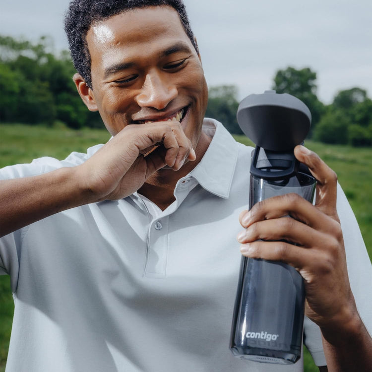 Contigo - Bouteille d'eau avec Couvercle Anti-fuite et Verrouillage, Sans BPA, Capacité de 709ml, Noir - Simple Boutique