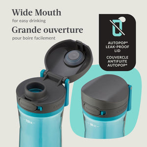 Contigo - Bouteille d'eau avec Couvercle Anti-fuite et Verrouillage, Sans BPA, Capacité de 709ml, Turquoise - Simple Boutique