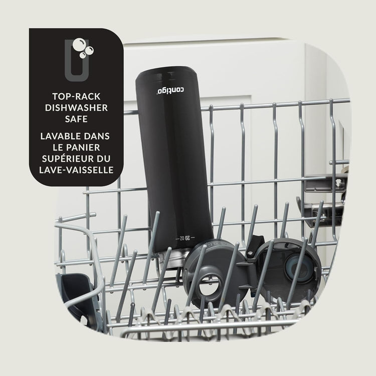 Contigo - Bouteille d'eau en Acier Inoxydable Isolé, Couvercle Anti-fuite, Sans BPA, Capacité de 591ml - Simple Boutique