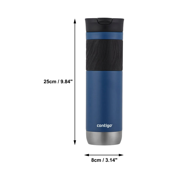 Contigo - Tasse de Voyage SNAPSEAL Byron en Acier Inoxydable, Isotherme, Capacité de 24oz / 710ml, Bleu Maïs - Simple Boutique