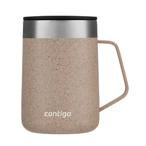 Contigo - Tasse de Voyage avec Anse Streetervlle en Acier Inoxydable avec Couvercle Coulissant, Isotherme, Capacité de 14oz / 414ml, Moucheté de Cassonade - Simple Boutique