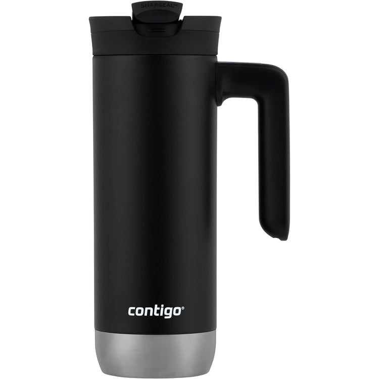 Contigo - Tasse de Voyage en Acier Inoxydable, Isotherme, Système SnapSeal, Capacité de 20oz, Noir - Simple Boutique