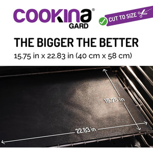 Cookina - Protection de Four Réutilisable, Antiadhésif, Facile à Nettoyer, Noir - Simple Boutique