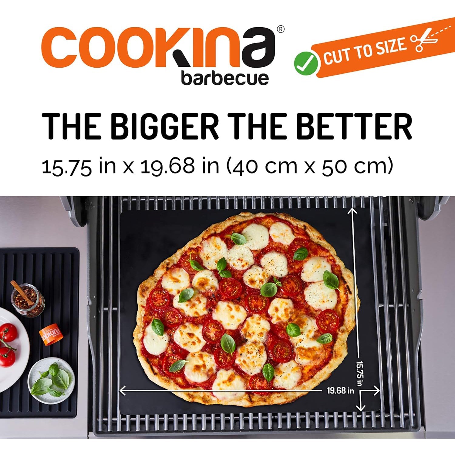 Cookina - Tapis de Cuisson Réutilisable pour BBQ, Antiadhésif, Facile à Nettoyer, Noir - Simple Boutique