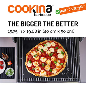 Cookina - Tapis de Cuisson Réutilisable pour BBQ, Antiadhésif, Facile à Nettoyer, Noir - Simple Boutique