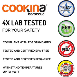 Cookina - Tapis de Cuisson Réutilisable pour BBQ, Antiadhésif, Facile à Nettoyer, Noir - Simple Boutique