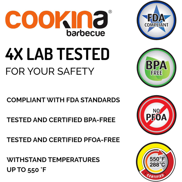 Cookina - Tapis de Cuisson Réutilisable pour BBQ, Antiadhésif, Facile à Nettoyer, Noir - Simple Boutique