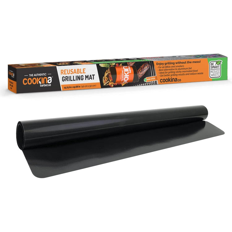 Cookina - Tapis de Cuisson Réutilisable pour BBQ, Antiadhésif, Facile à Nettoyer, Noir - Simple Boutique