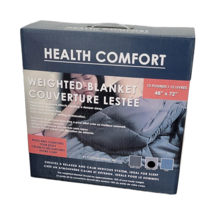 Cotton House - Couverture Lestée de 12 Livres, 48" x 72", Gris Pâle - Simple Boutique