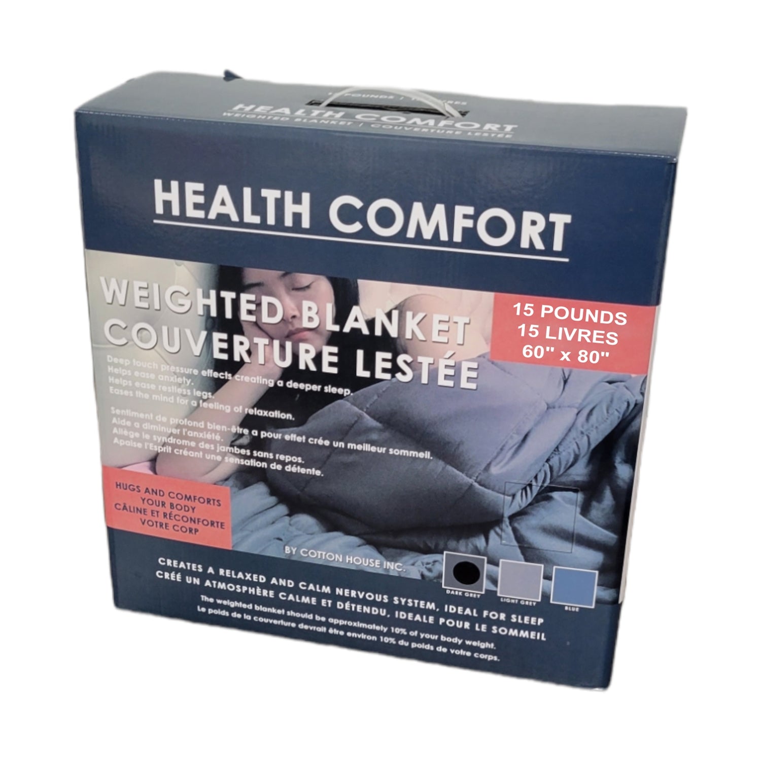 Cotton House - Couverute Lestée de 15 Livres, 60" x 80", Gris Foncé - Simple Boutique