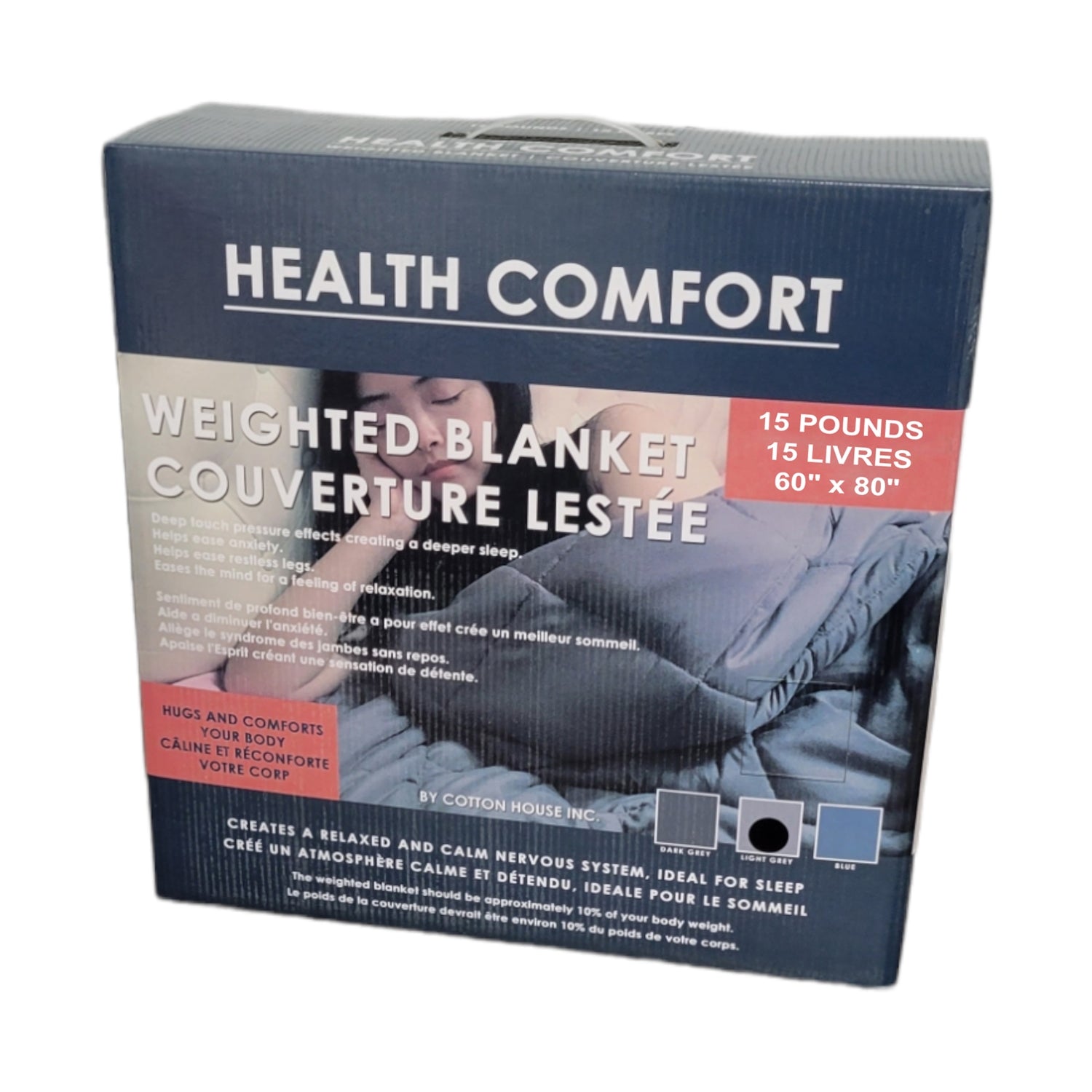 Cotton House - Couverute Lestée de 15 Livres, 60" x 80", Gris Pâle - Simple Boutique