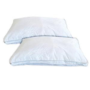 Cotton House - Ensemble de Deux Oreillers, Gel en Microfibre, Housse 100% Coton Égyptien, Grandeur Standard, Fabriqué au Canada - Simple Boutique