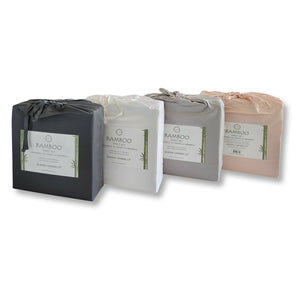 Cotton House - Ensemble de Drap en Bambou, Hypoallergénique, Grandeur Queen, Blanc - Simple Boutique