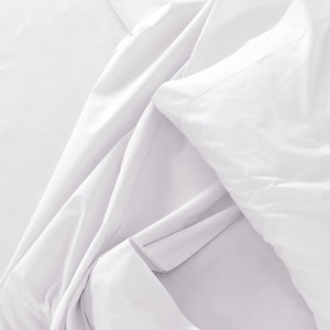 Cotton House - Ensemble de Drap en Bambou, Hypoallergénique, Grandeur Simple, Blanc - Simple Boutique
