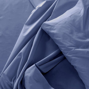 Cotton House - Ensemble de Drap en Bambou, Hypoallergénique, Grandeur Simple, Bleu - Simple Boutique