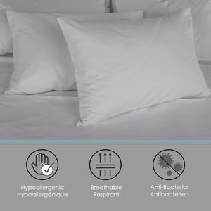 Cotton House - Ensemble de Drap en Bambou, Hypoallergénique, Grandeur Simple, Gris Pâle - Simple Boutique
