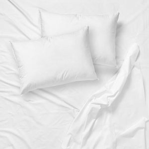 Cotton House - Ensemble de Drap en Microfibre Infroissable, Grandeur Queen, Blanc - Simple Boutique