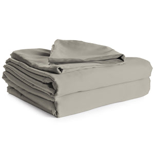 Cotton House - Ensemble de Draps 100% Coton, 450 Fils au Pouce Carré, Grandeur King, Gris - Simple Boutique