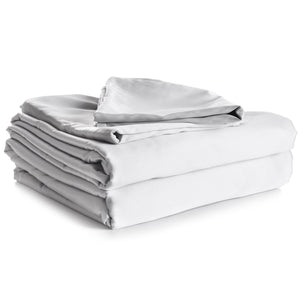 Cotton House - Ensemble de Draps 100% Coton, 450 Fils au Pouce Carré, Grandeur Queen, Blanc - Simple Boutique