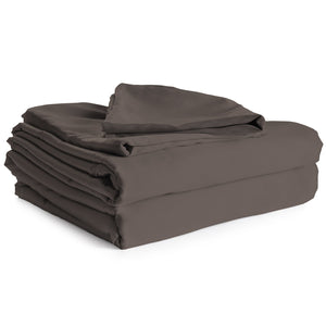 Cotton House - Ensemble de Draps 100% Coton, 450 Fils au Pouce Carré, Grandeur Queen, Charcoal - Simple Boutique