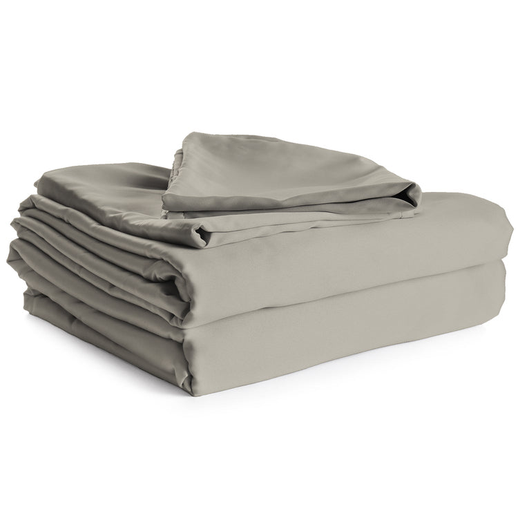 Cotton House - Ensemble de Draps 100% Coton, 450 Fils au Pouce Carré, Grandeur Queen, Gris - Simple Boutique