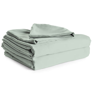Cotton House - Ensemble de Draps 100% Coton, 450 Fils au Pouce Carré, Grandeur Queen, Vert - Simple Boutique