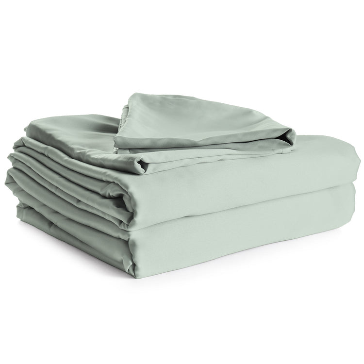 Cotton House - Ensemble de Draps 100% Coton, 450 Fils au Pouce Carré, Grandeur Queen, Vert - Simple Boutique