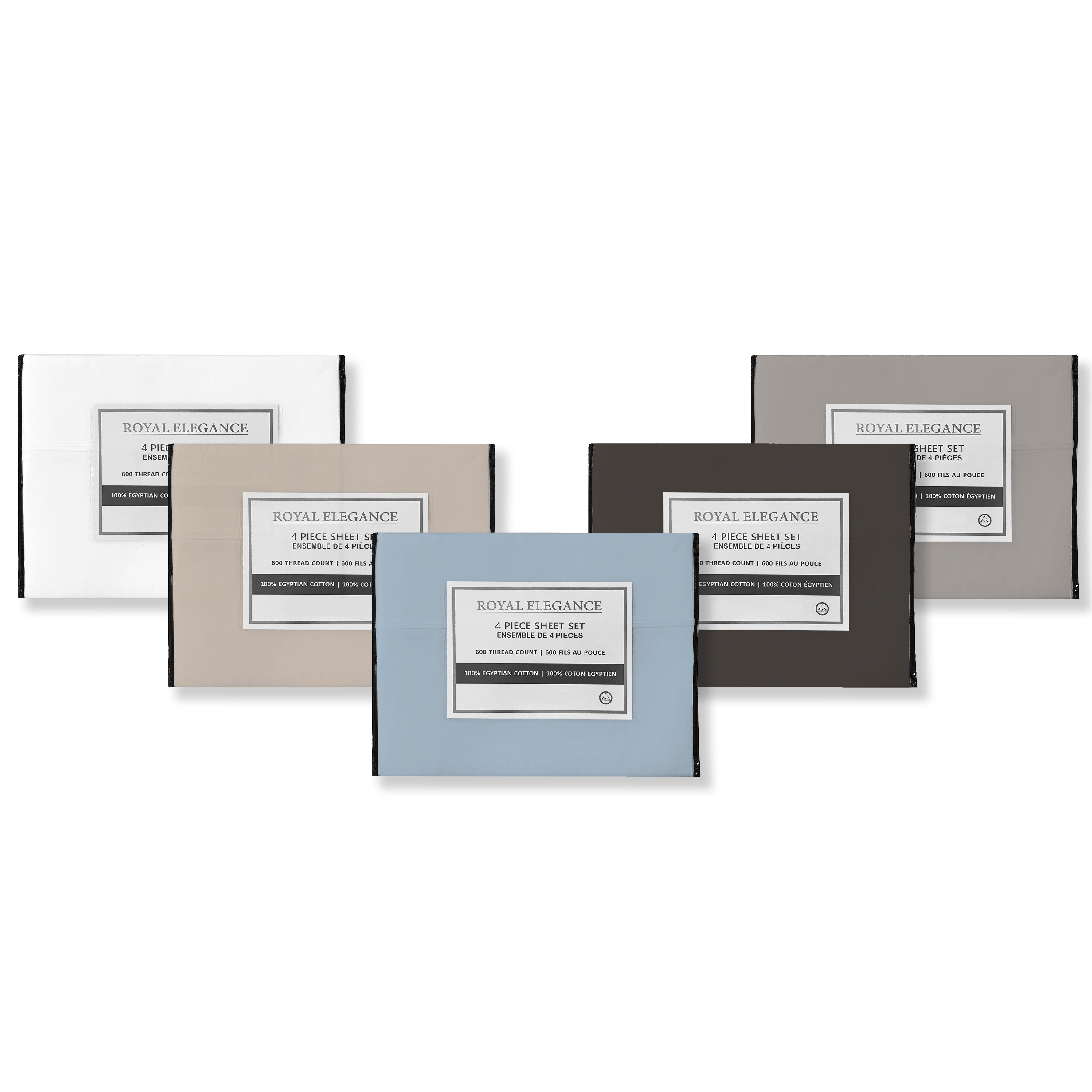 Cotton House - Ensemble de Draps 100% Coton Égyptien, 600 Fils par Pouce, Beige (2 Grandeurs Disponible) - Simple Boutique