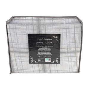 Cotton House - Ensemble de Draps de Flanelle, 100% Coton, Motif Plaid Rayé (4 Grandeurs Disponibles) - Liquidation Fin de Saison Vente Finale - Simple Boutique